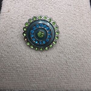 Green and Blue Rhinestone Button (1906)